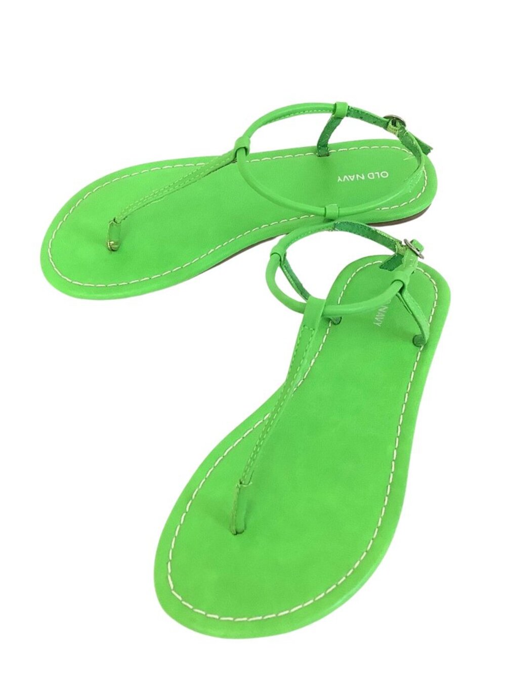 Old Navy Y2K Flat Sandals Lime Green Deadstock Size-7